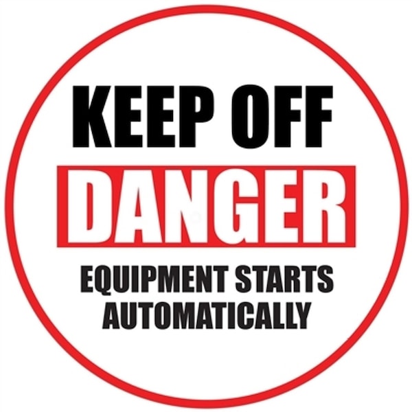 Danger Keep Hands Clear Floor Sign 1 16in Diameter Non Slip Floor Sign